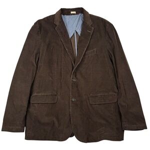 J Crew Corduroy Sport Coat XL Vintage Cord Unlined Brown